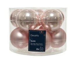 Decoris Kerstballen glas enamel,matt mix - afbeelding 1