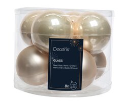 Decoris Kerstballen glas enamel,matt mix - afbeelding 1