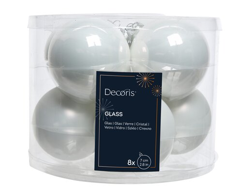 Decoris Kerstballen glas enamel,matt mix - afbeelding 1