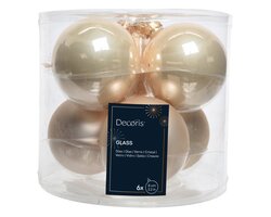 Decoris Kerstballen glas enamel,matt mix - afbeelding 1