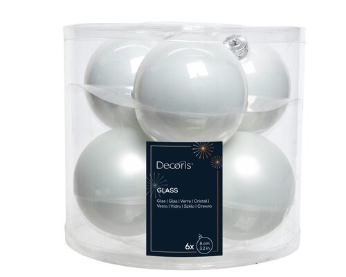 Decoris Kerstballen glas enamel,matt mix - afbeelding 1