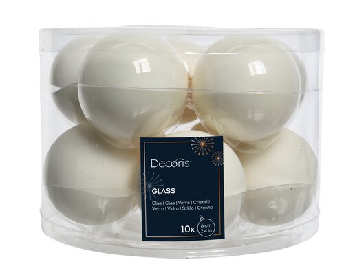 Decoris Kerstballen glas enamel,matt mix - afbeelding 1