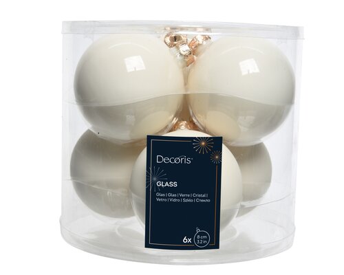 Decoris Kerstballen glas enamel,matt mix - afbeelding 1