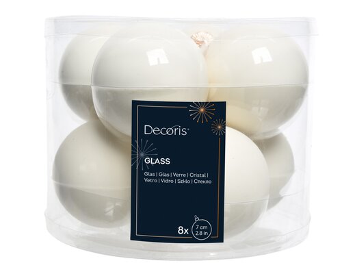 Decoris Kerstballen glas enamel,matt mix - afbeelding 1
