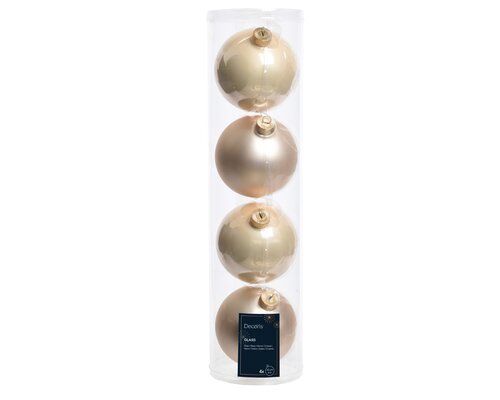 Decoris Kerstballen glas enamel,matt mix - afbeelding 1