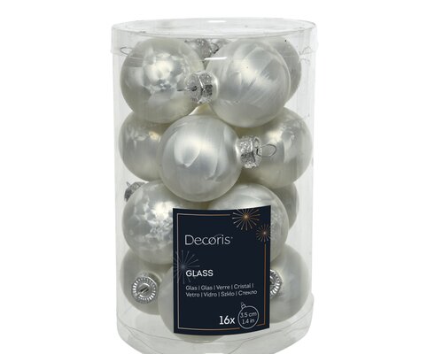 Decoris Kerstballen glas matt - afbeelding 1