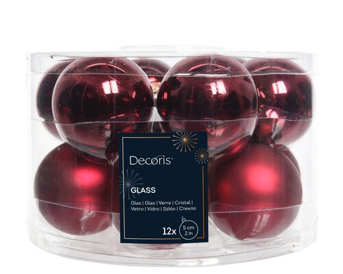 Decoris Kerstballen glas mix - afbeelding 1