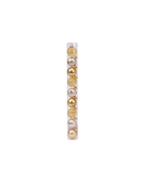 Decoris Kerstballen glas mix D3cm parel/goud