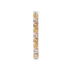 Decoris Kerstballen glas mix D3cm parel/goud
