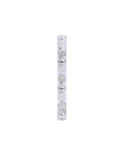 Decoris Kerstballen glas transparent shiny,matt lines,stars,snowflakes mix wit/zilver dia3cm