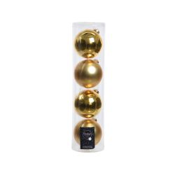 Decoris kerstballen glas mix glanzend mat D10cm licht goud