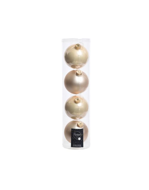 Decoris kerstballen glas mix glanzend mat D10cm parel