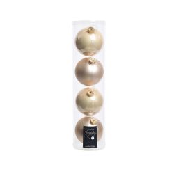 Decoris kerstballen glas mix glanzend mat D10cm parel