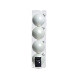 Decoris Kerstballen glas enamel,matt mix winterwit dia10cm