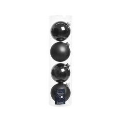 Decoris kerstballen glas mix glanzend mat D10cm zwart