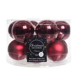 Decoris Kerstballen glas mix ossenbloed dia5cm