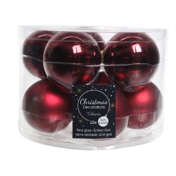 Decoris Kerstballen glas mix ossenbloed dia6cm
