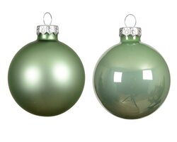 Decoris Kerstballen glas mix matcha green dia3.5cm - afbeelding 2