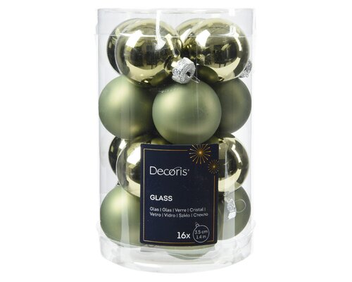 Decoris Kerstballen glas mix rosemarijn dia3.5cm - afbeelding 1