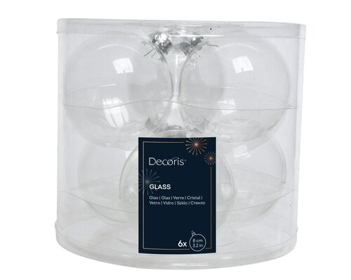 Decoris Kerstballen glas shiny - afbeelding 1