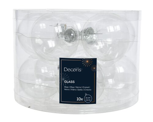Decoris Kerstballen glas shiny - afbeelding 1
