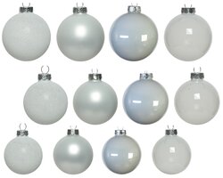 Decoris Kerstballen glas shiny,matt,glitter,transparent mix - afbeelding 3