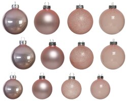 Decoris Kerstballen glas shiny,matt,glitter,transparent mix - afbeelding 2