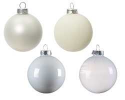 Decoris Kerstballen glas shiny,matt,glitter,transparent mix - afbeelding 2