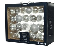 Decoris Kerstballen glas shiny,matt,glitter,transparent mix - afbeelding 1