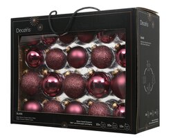 Decoris Kerstballen glas shiny,matt,glitter,transparent mix - afbeelding 1