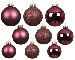 Decoris Kerstballen glas shiny,matt,glitter,transparent mix - afbeelding 2