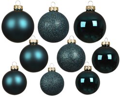 Decoris Kerstballen glas shiny,matt,glitter,transparent mix - afbeelding 2