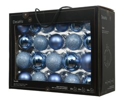 Decoris Kerstballen glas shiny,matt,glitter,transparent mix - afbeelding 1