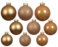 Decoris Kerstballen glas shiny,matt,glitter,transparent mix - afbeelding 2