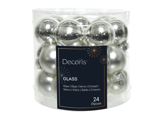 Decoris Kerstballen glas shiny,matt mix - afbeelding 1