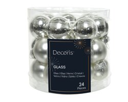 Decoris Kerstballen glas shiny,matt mix - afbeelding 1