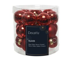 Decoris Kerstballen glas shiny,matt mix - afbeelding 1
