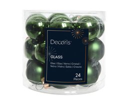 Decoris Kerstballen glas shiny,matt mix - afbeelding 1