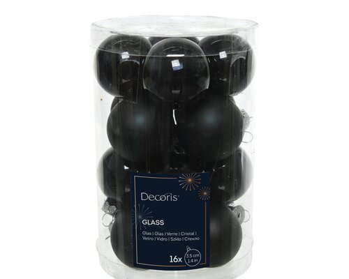 Decoris Kerstballen glas shiny,matt mix - afbeelding 1