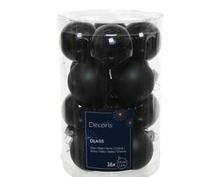 Decoris Kerstballen glas shiny,matt mix - afbeelding 1
