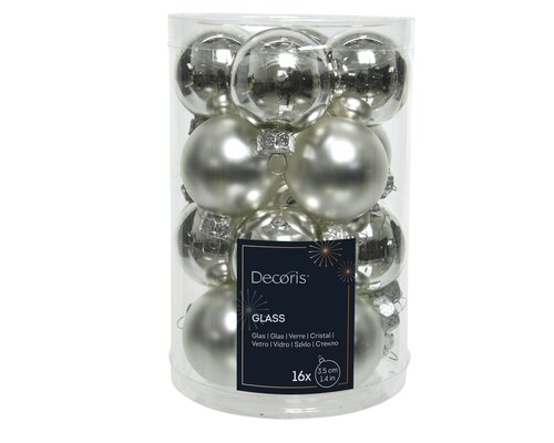 Decoris Kerstballen glas shiny,matt mix - afbeelding 1