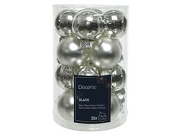 Decoris Kerstballen glas shiny,matt mix - afbeelding 1