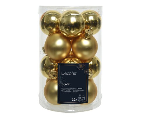 Decoris Kerstballen glas shiny,matt mix - afbeelding 1