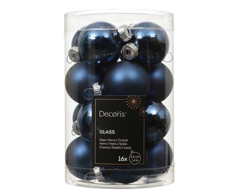 Decoris Kerstballen glas shiny,matt mix - afbeelding 1