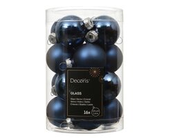 Decoris Kerstballen glas shiny,matt mix - afbeelding 1