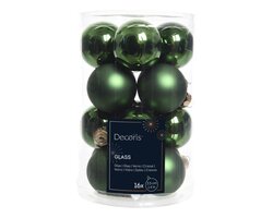 Decoris Kerstballen glas shiny-matt mix - afbeelding 1