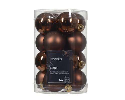 Decoris Kerstballen glas shiny-matt mix - afbeelding 1