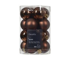Decoris Kerstballen glas shiny-matt mix - afbeelding 1