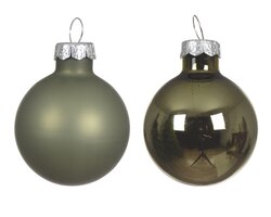 Decoris Kerstballen glas shiny, matt mix - afbeelding 2