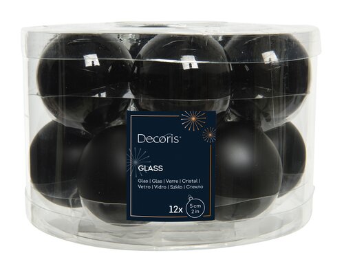Decoris Kerstballen glas shiny, matt mix - afbeelding 1
